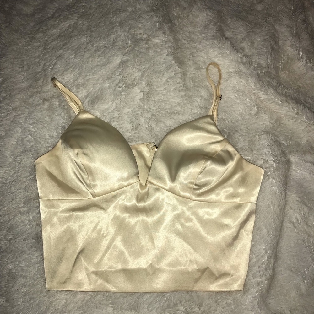 xL Satin cream crop top